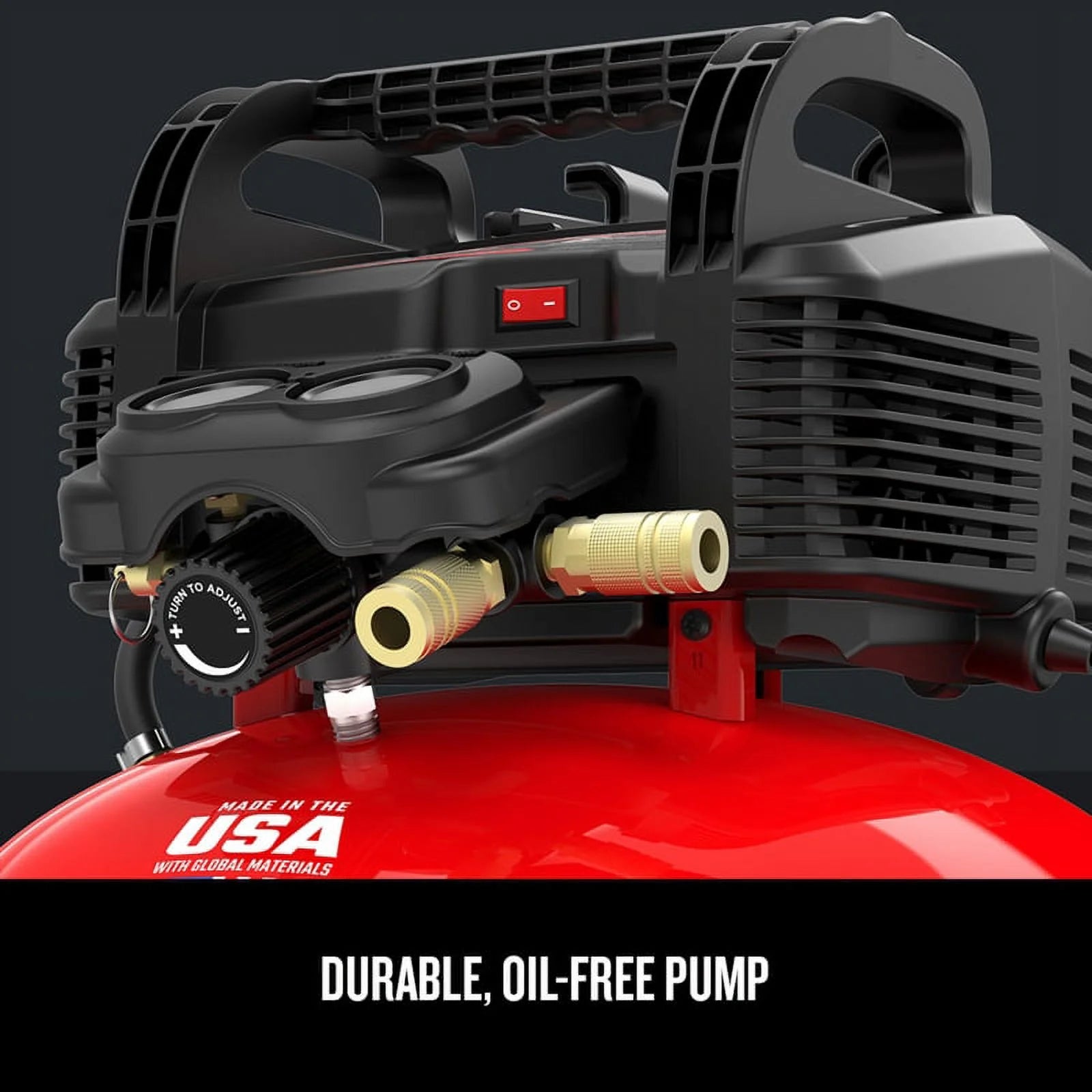 CRAFTSMAN Red 0.8HP 150 PSI 1-Stage Oil-Free Air Compressor 6 gal