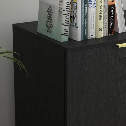 Modern Sideboard Buffet Storage Cabinet with 3 Drawers and Door for Living Room Black