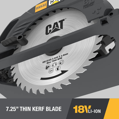 Caterpillar Cat DX532 18V 1 FOR ALL 7-1/4? Cordless Circular Saw with Brushless Motor