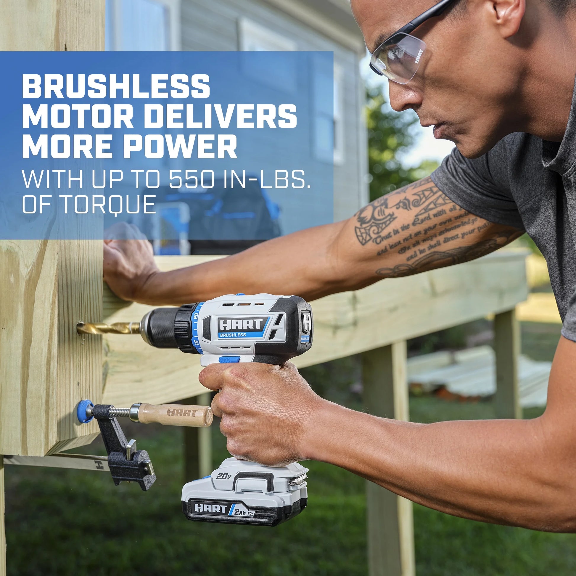 HART Cordless 20-Volt Brushless 1/2-inch Drill/Driver (Battery Not Included), New Condition