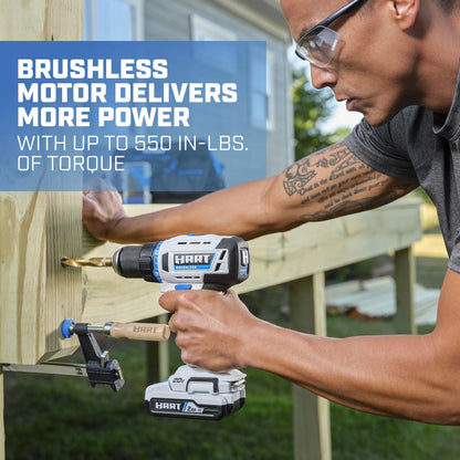 HART Cordless 20-Volt Brushless 1/2-inch Drill/Driver (Battery Not Included), New Condition