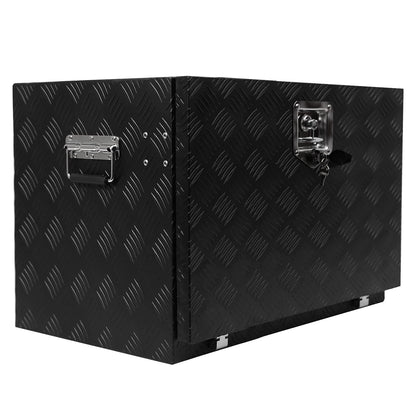 TROPOW 24-Inch Aluminum Diamond Plate Tool Chest - Lockable Underbody Storage Box for Trucks, RVs, and Trailers