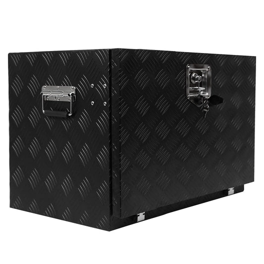 TROPOW 24-Inch Aluminum Diamond Plate Tool Chest - Lockable Underbody Storage Box for Trucks, RVs, and Trailers
