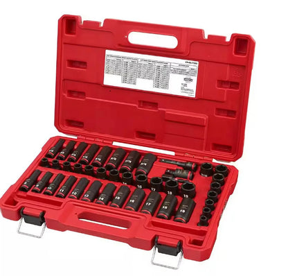 Milwaukee SHOCKWAVE 3/8 in. Drive SAE and Metric 6 Point Impact Socket Set (43-Piece)