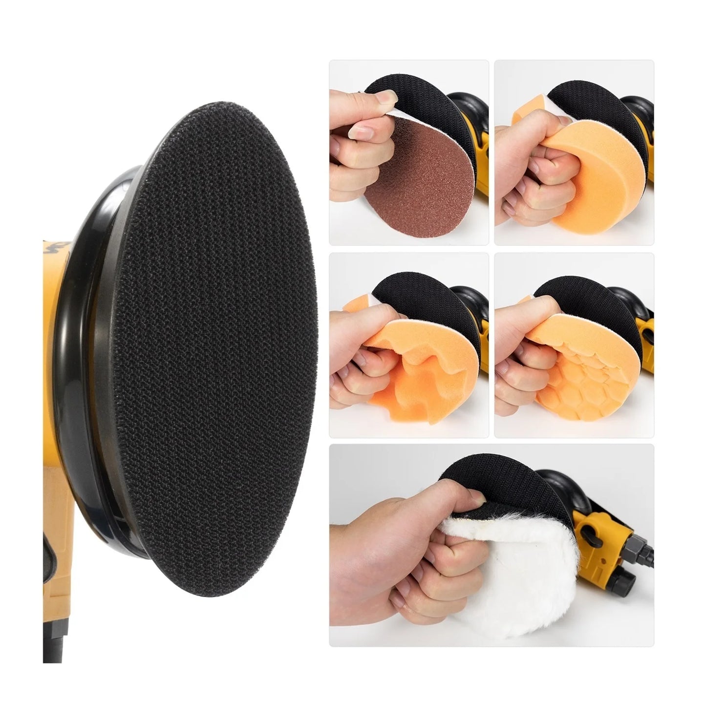 Pneumatic Air Sander Polisher 6'' 150mm Car Paint Care Tool Polishing Random Orbital Palm Machine Wood Working Grinder ,Low Vibration