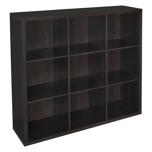 ClosetMaid 9 Cube Storage Shelf Bookshelf Organizer with Back Panel, Gray