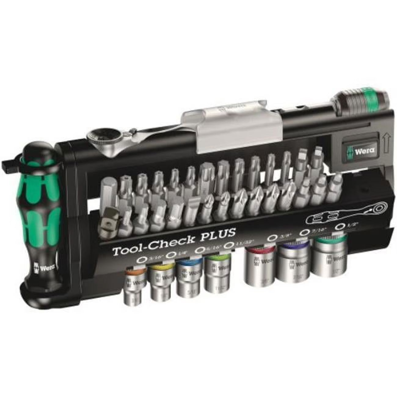 Wera 056491 Tool-Check Plus Bit Ratchet Set with Sockets - Imperial