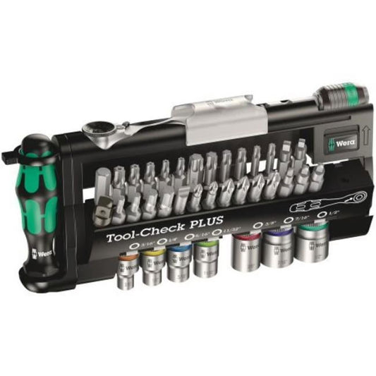 Wera 056491 Tool-Check Plus Bit Ratchet Set with Sockets - Imperial