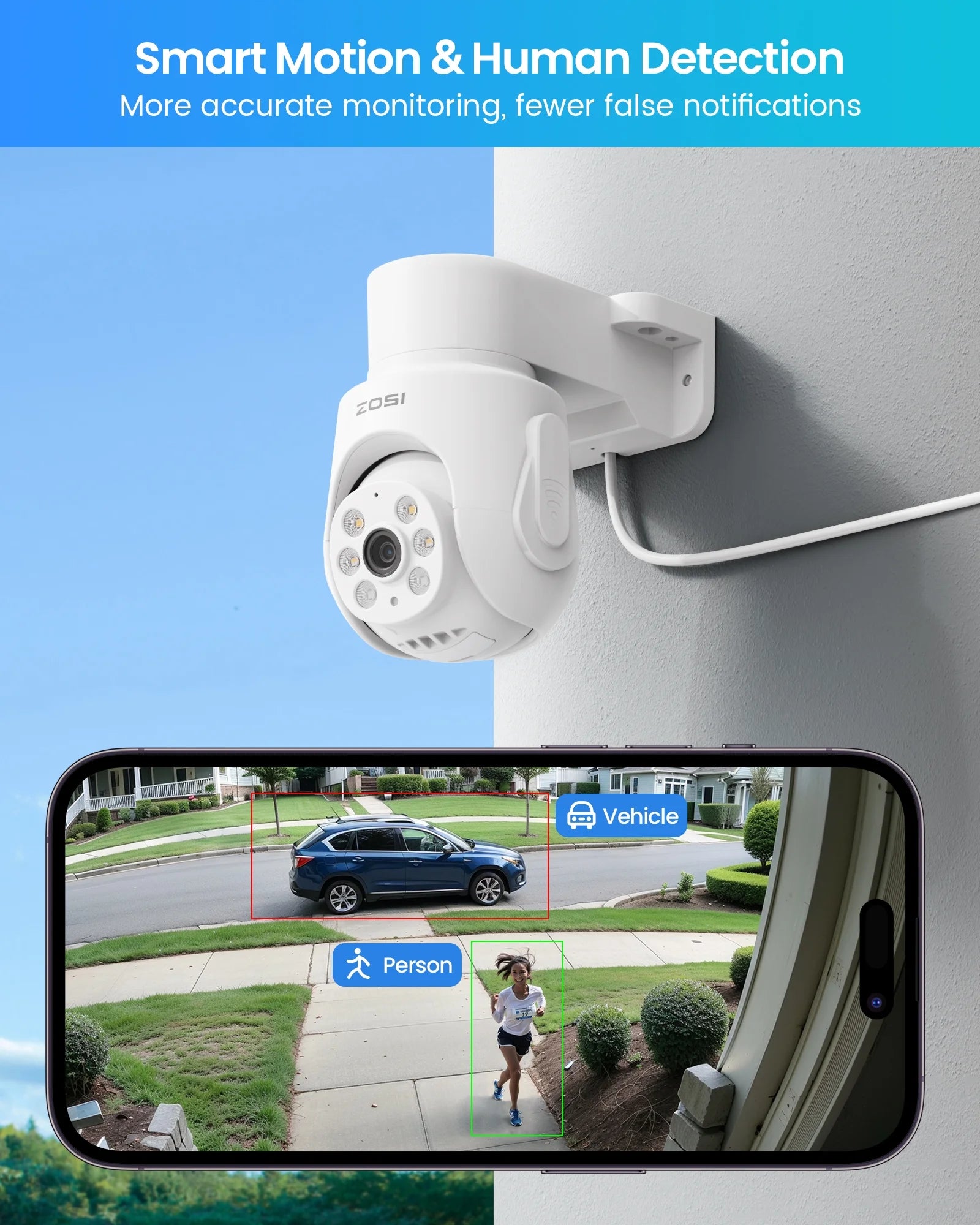 ZOSI 5MP Security Camera System, WiFi 6 8CH NVR with 1TB HDD for 24/7 Record, Wilress Pan Tilt Security camera with Color Night Vision, Auto Tracking, AI Human Detect, 2-Way Audio, Home Security