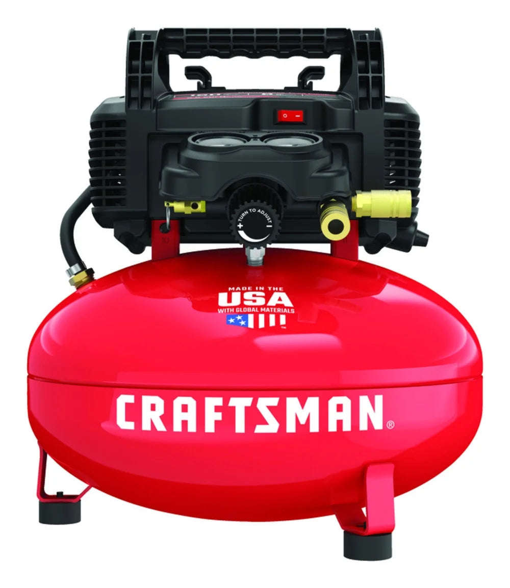 CRAFTSMAN Red 0.8HP 150 PSI 1-Stage Oil-Free Air Compressor 6 gal
