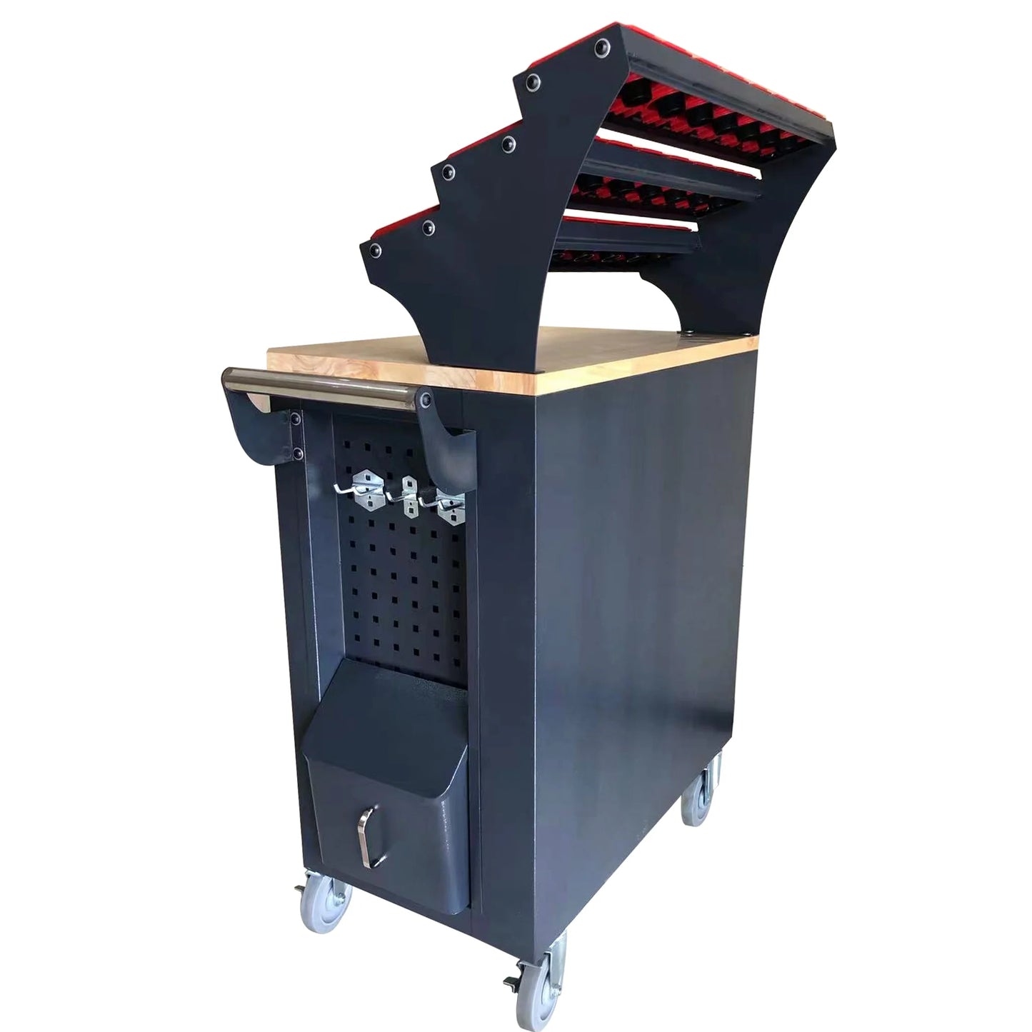 KAKA INDUSTRIAL HQC-550A (BT50) Tool Holder CNC Tool Cart, 5 Drawer Tool Chest 77 Capacity 4 Ball-Bearing Glided Drawers, Drawer Mobile Work Station