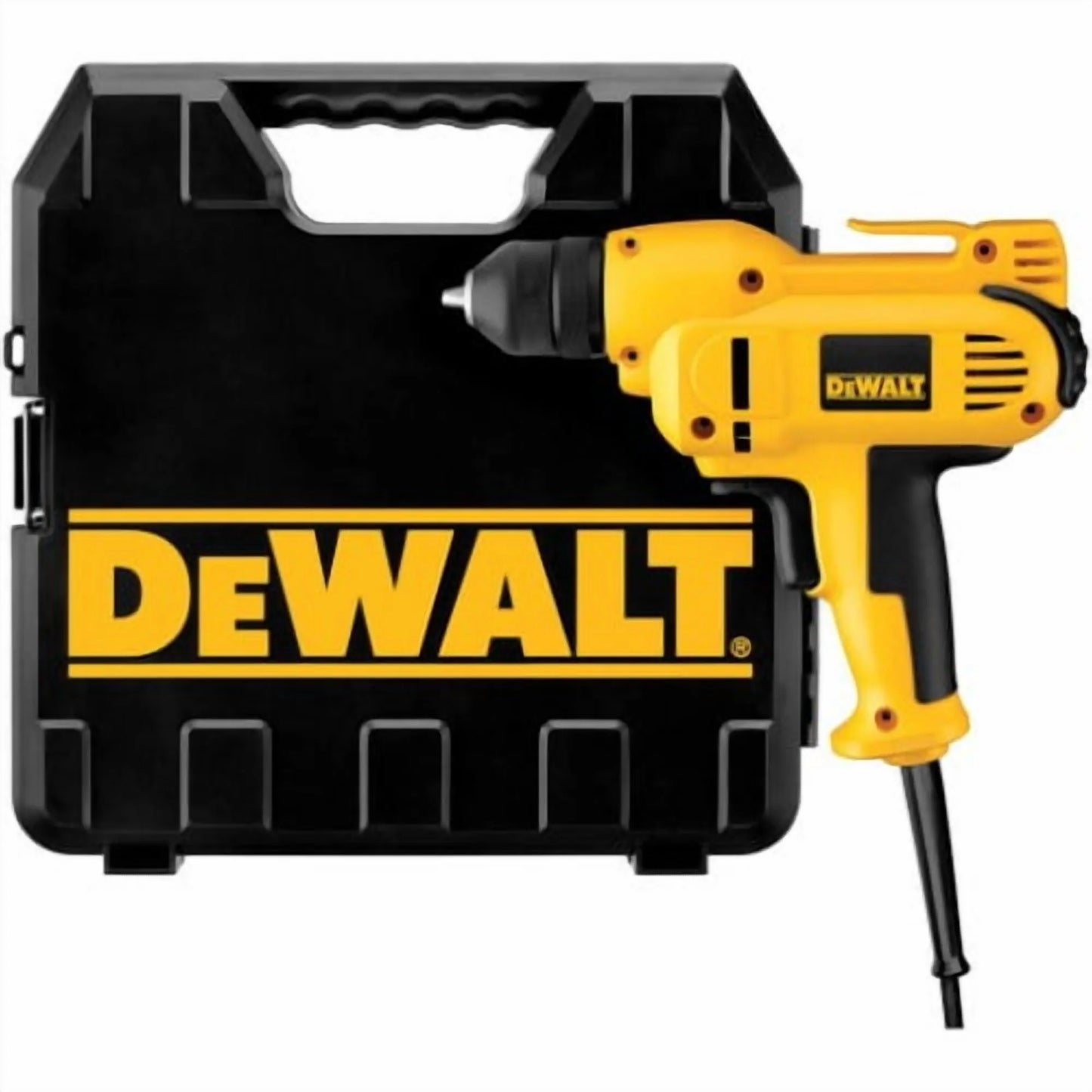 DeWalt DWD115K 3/8" VSR Mid-Handle Drill Kit with Keyless Chuck