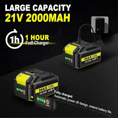 Rvchic 2-in-1 Cordless Electric Brad Nailer with 2 * 2.0Ah Battery for Upholstery,Carpentry and Woodworking,1000pcs Nails,18GA Staples Included,Yellow