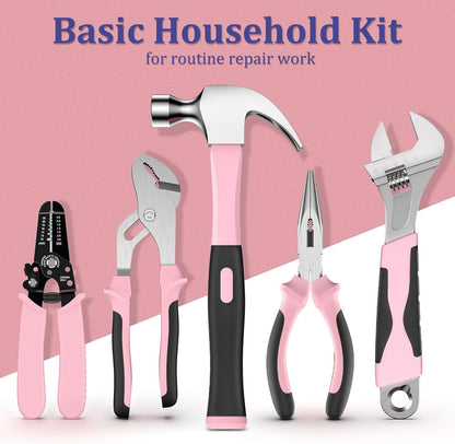 Home Tool Kit 281-PCs - General Basic Home Auto Repair Tool Kits - Complete Portable Hand Tool Sets for Women - Tool Box Set with Socket Wrench Set & Screwdriver Sets & Hex Key & Pliers