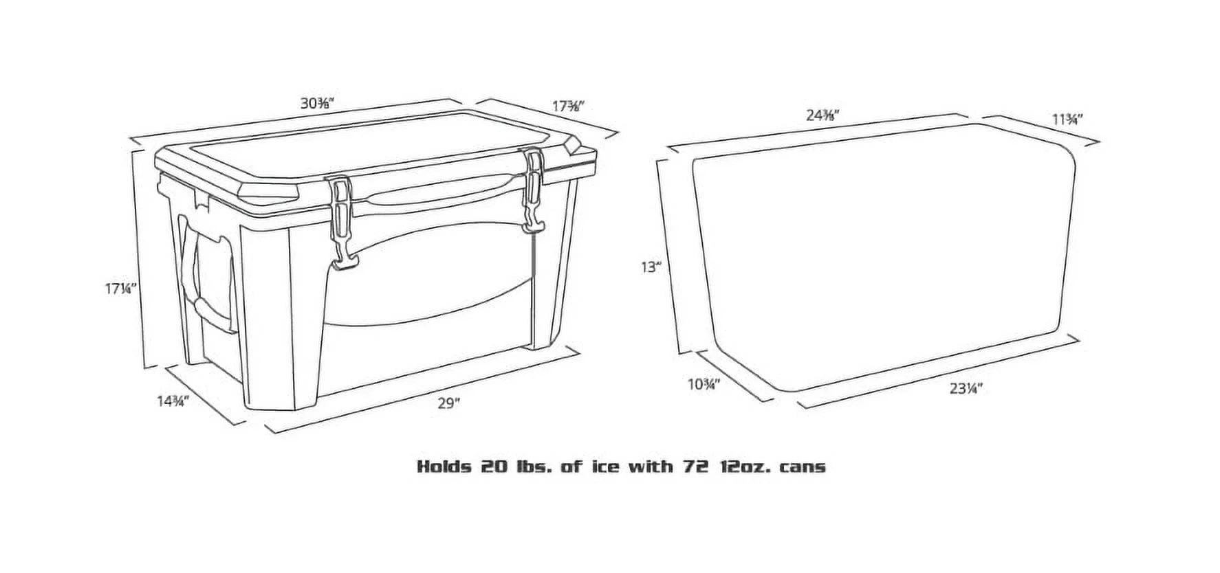 GRIZZLY COOLERS 400515 Marine Chest Cooler,Hard Sided,60.0 qt.
