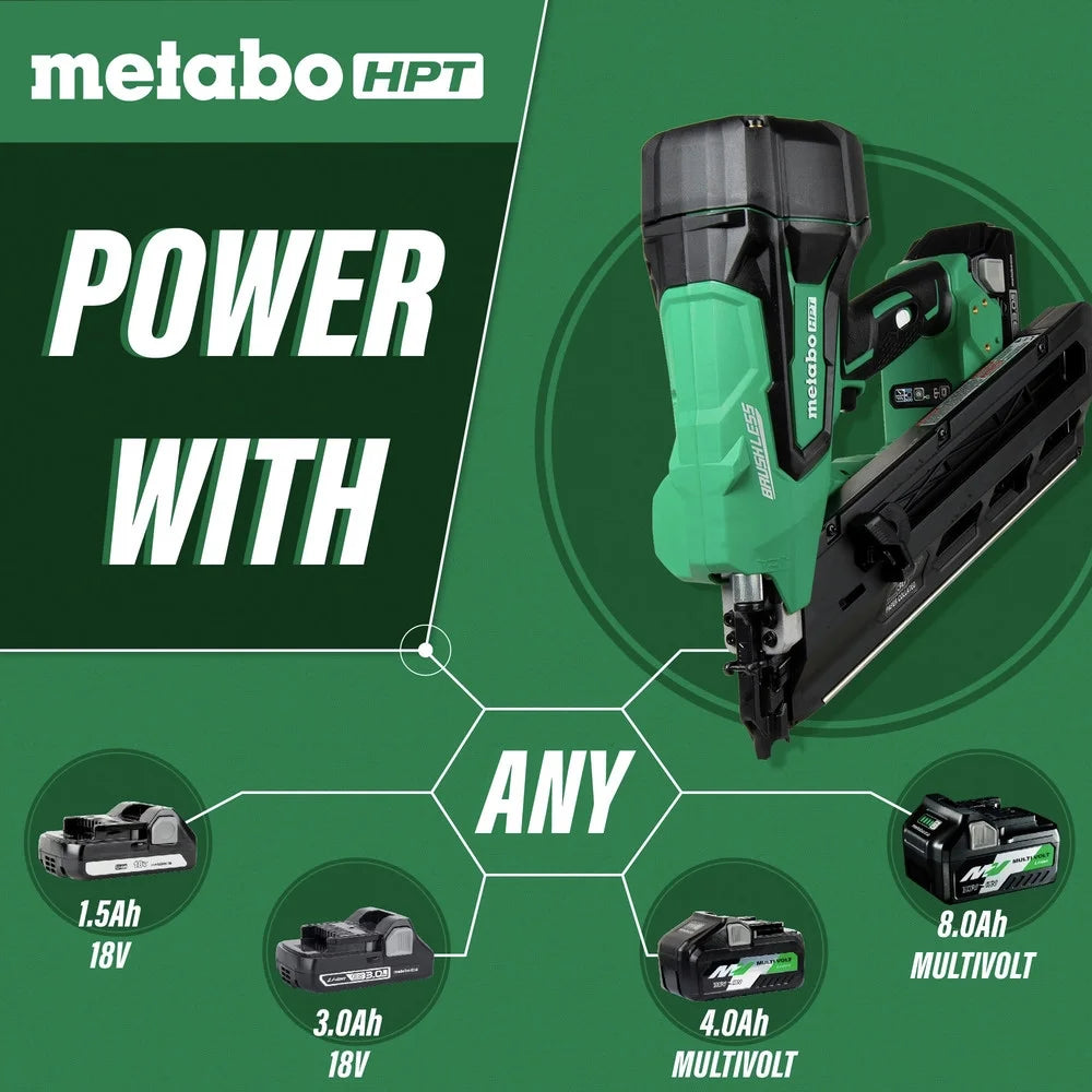 Metabo HPT NR1890DCSM, 18V Cordless Framing Nail Gun, 3.0 Ah