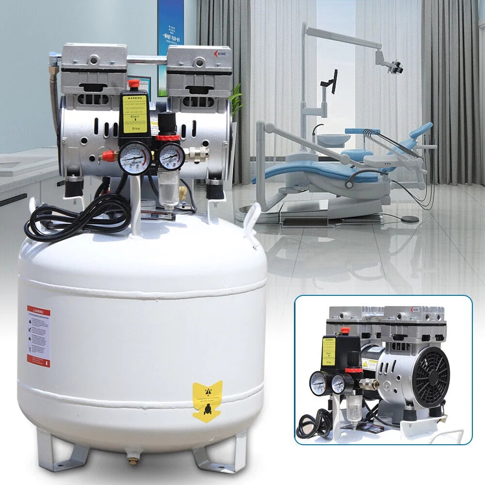 40L Dental Medical Air Compressor Silent Air Compressor Oilless 115PSI 0.75KW