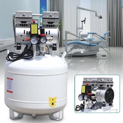 40L Dental Medical Air Compressor Silent Air Compressor Oilless 115PSI 0.75KW