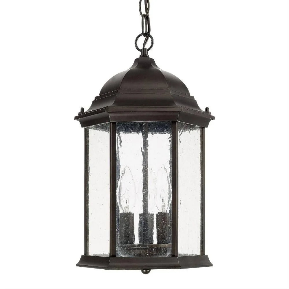 3 Light Outdoor Hanging Lantern In Transitional Style 10 High By 15 Wide-Black Finish Capital Lighting 9836Bk