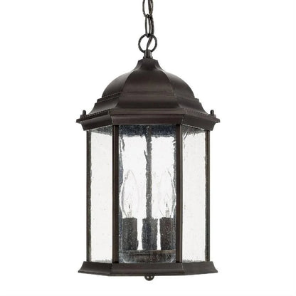 3 Light Outdoor Hanging Lantern In Transitional Style 10 High By 15 Wide-Black Finish Capital Lighting 9836Bk