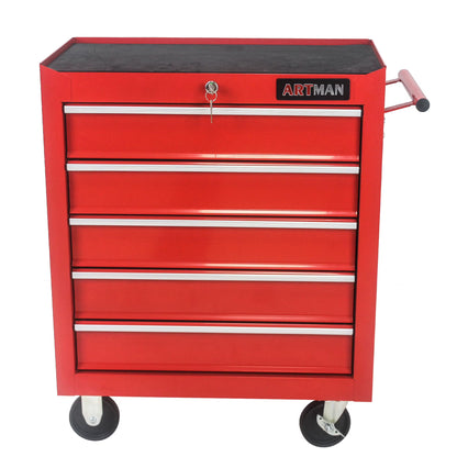 IVV 5-Drawer Rolling Tool Chest, Large-Capacity Tool Box with Wheels and Drawers, Tool Chest with Lock for Warehouse, Garage, Repair Shop and Tool Room (Blue)