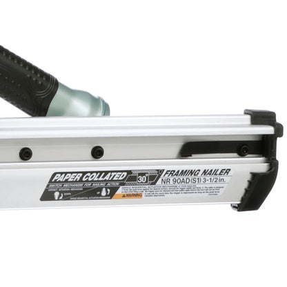 Metabo HPT Framing Nailer, Pro Preferred Brand of Pneumatic Nailers, 30 Degree Magazine, Accepts 2-Inch to 3-1/2-Inch Paper Collated Nails, Ideal for Framing, Truss Build Up, Wall Sheathing, NR90ADS1