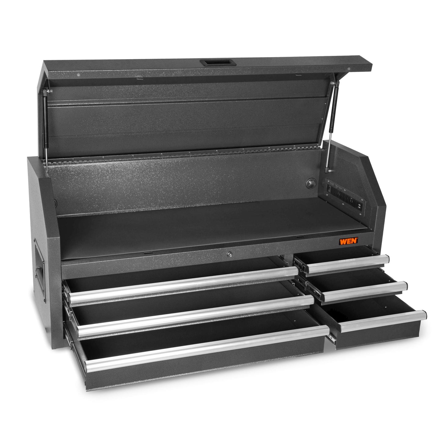 WEN 52-Inch Premium Tool Chest with Heavy Duty 21-Gauge Powder-Coated Steel Construction and Onboard Charging Station (GG531T)