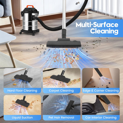 RELOIVE Wet Dry Vacuum,4.5 Gallon 2000W 6.5 Peak HP,3-in-1 Stainless Steel Shop Vacuum Wet and Dry,with Filter and Attachments for House Garage Workshop Car