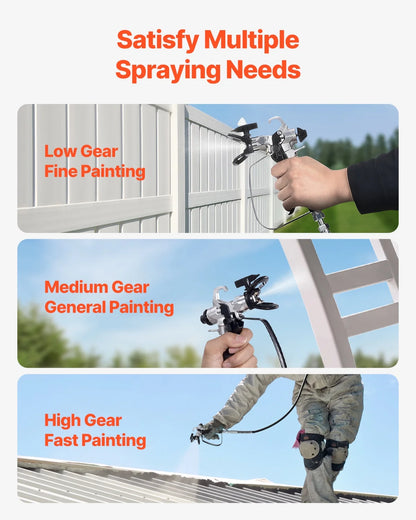 KFFKFF Stand-Mounted Paint Sprayer, 650W Energy-Efficient Sprayer, 3000PSI Electric Paint Dispensing Gear with Extendable Rod and Maintenance Implements for Interior and Exterior Furniture, Barriers