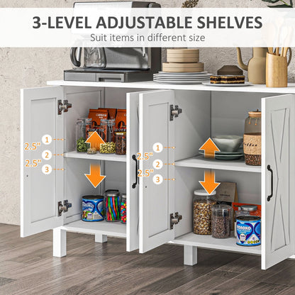 HOMCOM Buffet Sideboard, Coffee Bar Cabinet with Storage, White
