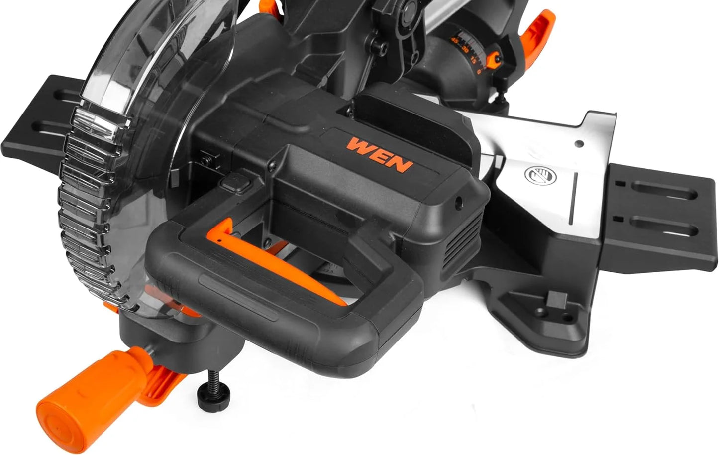 WEN 20V Max Cordless Brushless 7.25-Inch Single Bevel Sliding Compound Miter Saw with LED Cutline, 4Ah Battery and Charger (20672)