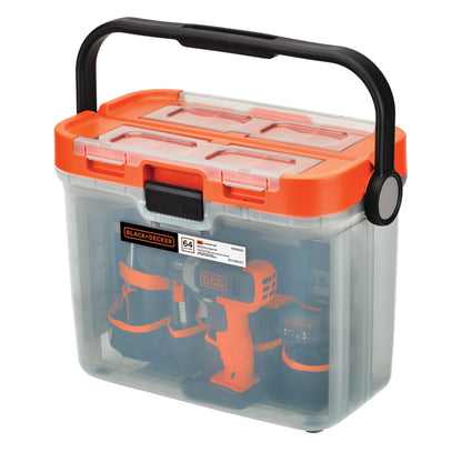 BLACK+DECKER 20V, Battery Hex Chuck Drill Driver, 2Ah, 64 Piece