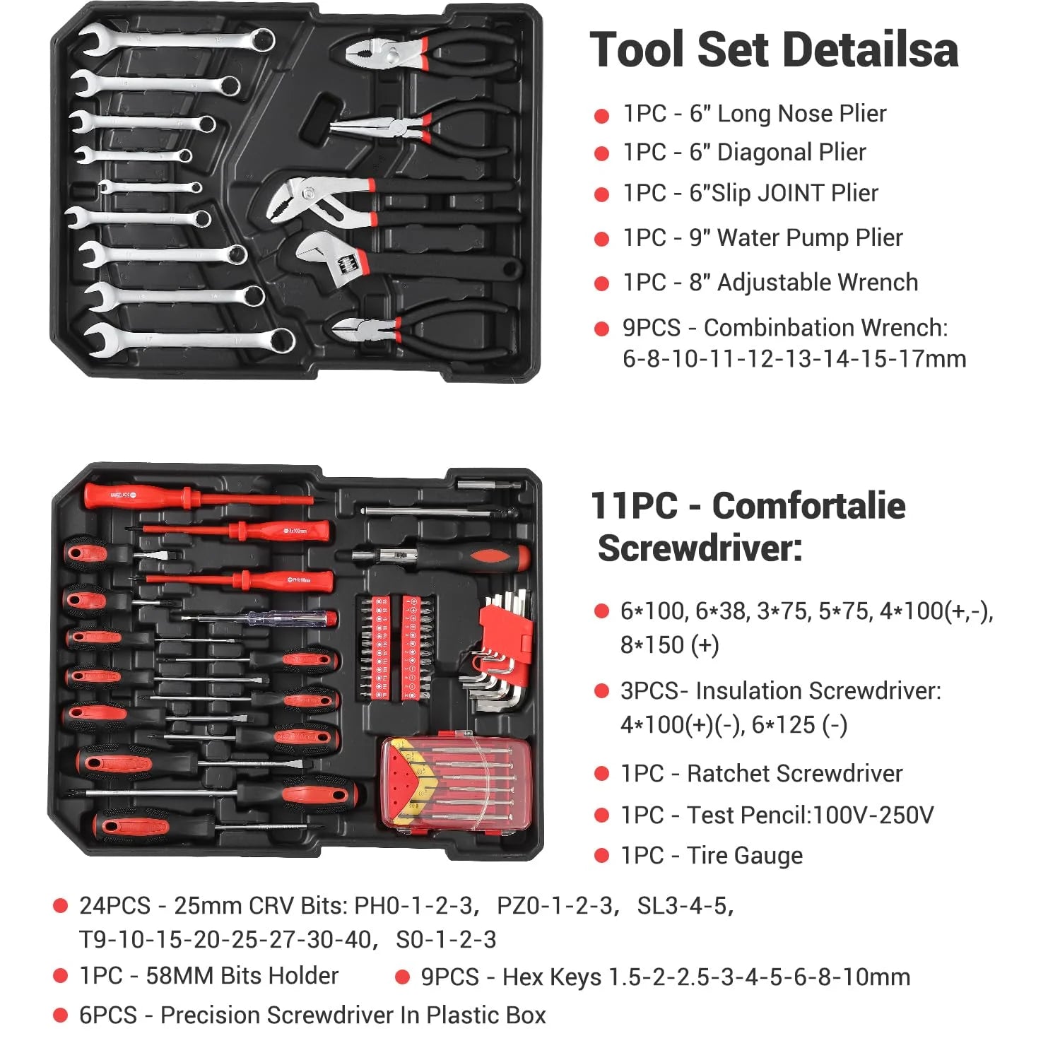 800 Piece Tool Sets for Men, Tool Box with Tools, Tool Kit with Rolling Tool Box, Complete Tool Box Set, Household Tool Set, Aluminum Trolley Case Tool Sets, Gift on Father's Day