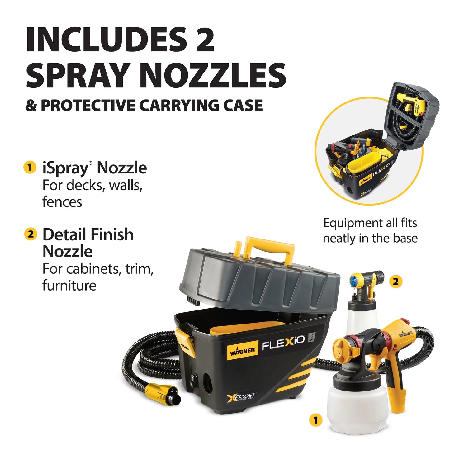 Wagner Flexio 5000 Paint Sprayer, 2 Nozzles Included, Turbine Base