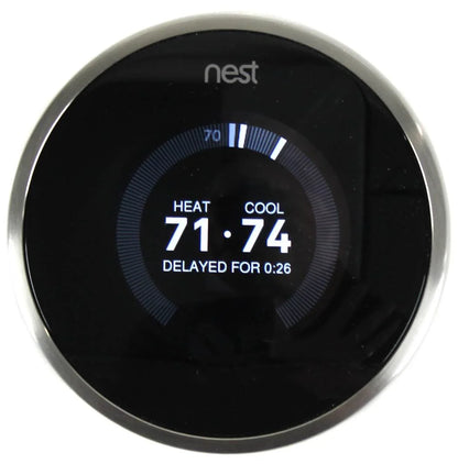 Nest Learning 2nd Generation Heating Cooling Smart Thermostat, Stainless Steel