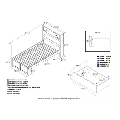 Leo & Lacey Urban Twin XL Storage Platform Bed in White