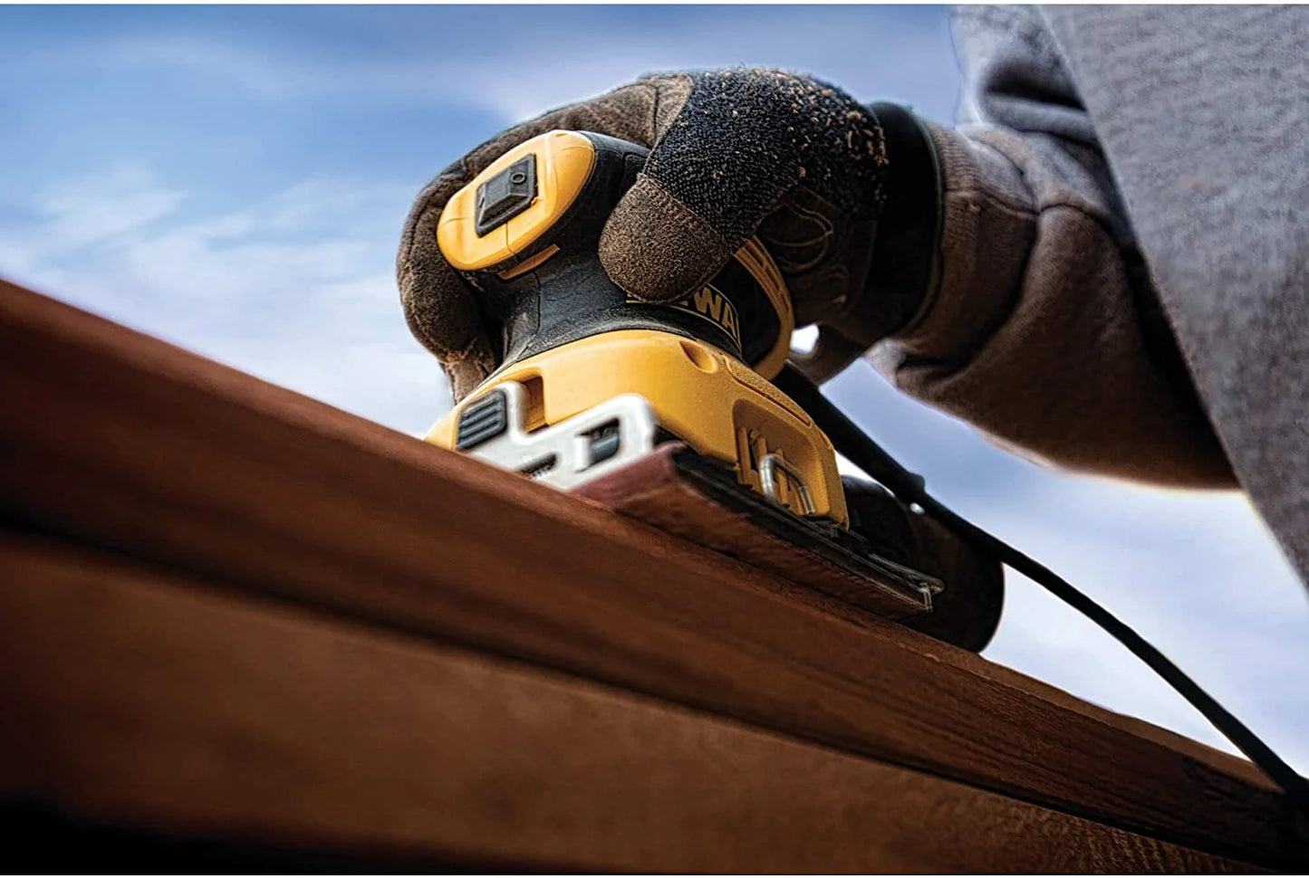 DEWALT Palm Sander, 1/4 Sheet (DWE6411K), Yellow