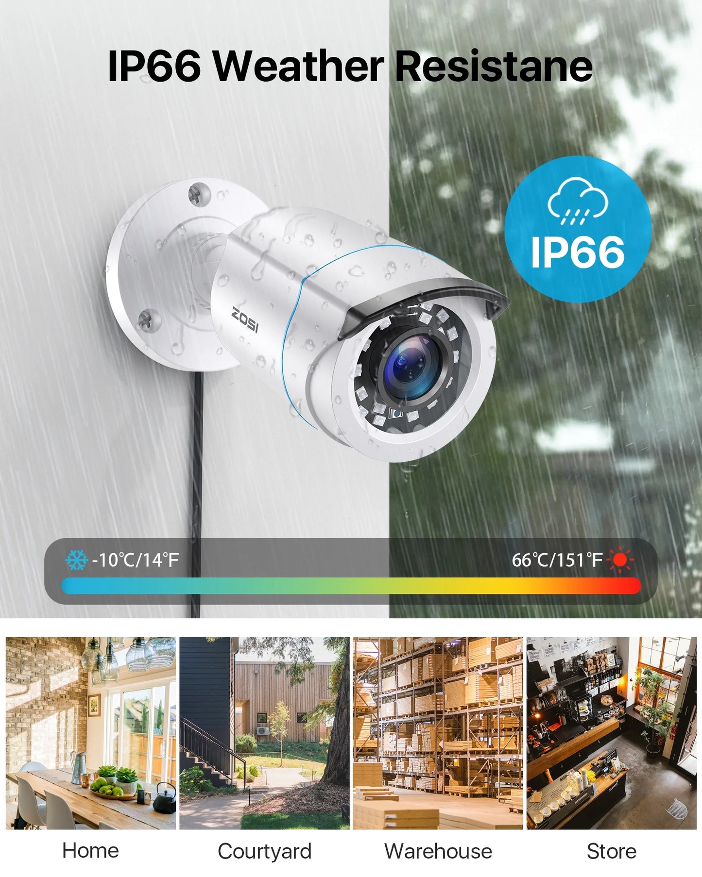 ZOSI H.265+ 3K Lite Security Camera System, 8CH 5MP Lite DVR, 4X HD 1920TVL Indoor Outdoor Waterproof CCTV Cameras ,Motion Alert,Remote Access
