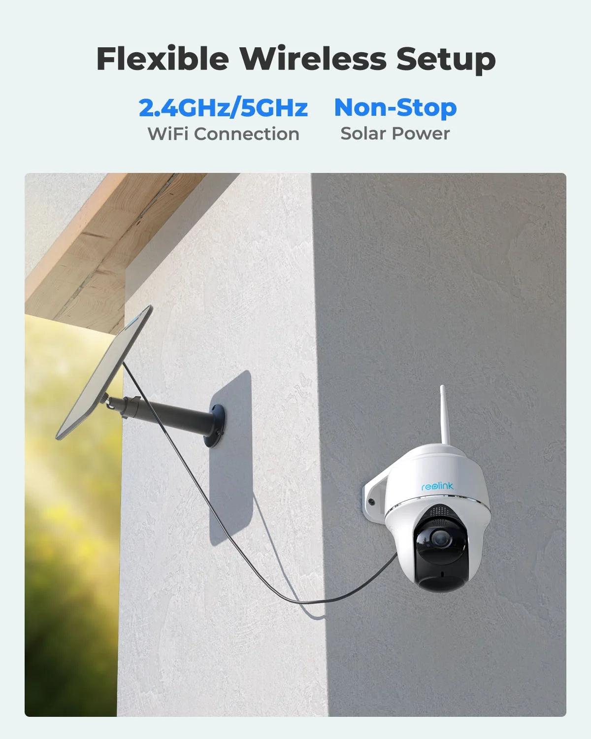 Reolink Argus 5MP PT Outdoor Wireless Battery Wifi Security Camera Night Vision 2-Way Talk Add Solar