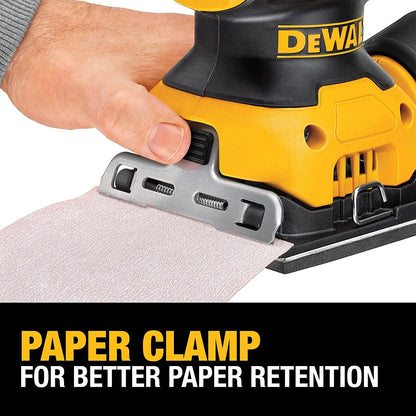 DEWALT Palm Sander, 1/4 Sheet (DWE6411K), Yellow