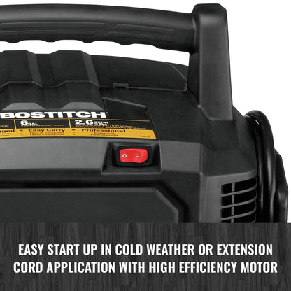 Bostitch BXCM02012-WPK 6 Gallon 150 PSI Electric Pancake Air Compressor with 13-Piece Accessory Kit