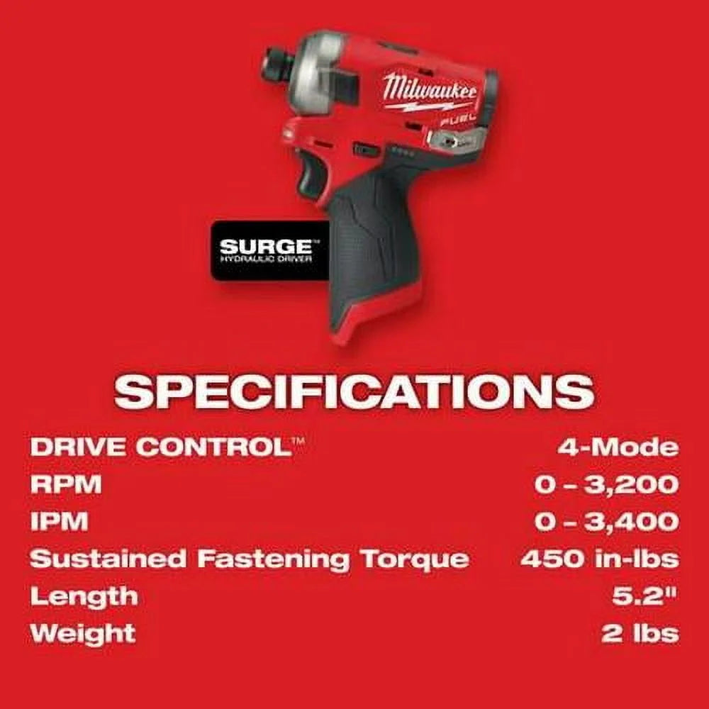 M12 FUEL SURGE 1/4 in. Hex Hydraulic Driver Kit
