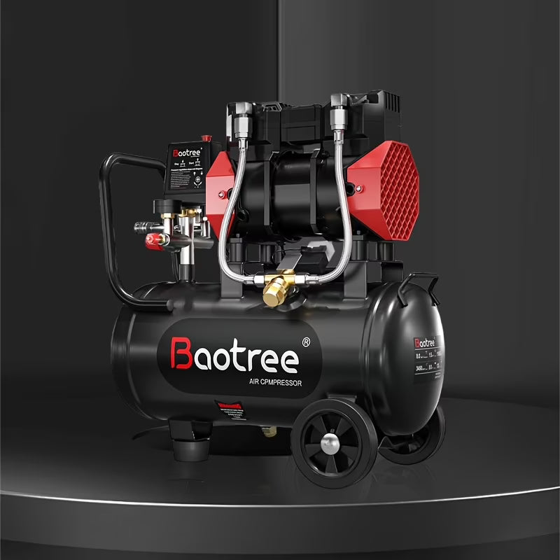 Datingday Ultra Quiet Air 8 Gallon 1.6HP Compressor with Two Quick Couplers & Wheels,Fast 60-Second Inflation & Auto Safety Features ,Max 115 PSI Oil-Free Air Compressor Tank for Home/Commercial Use