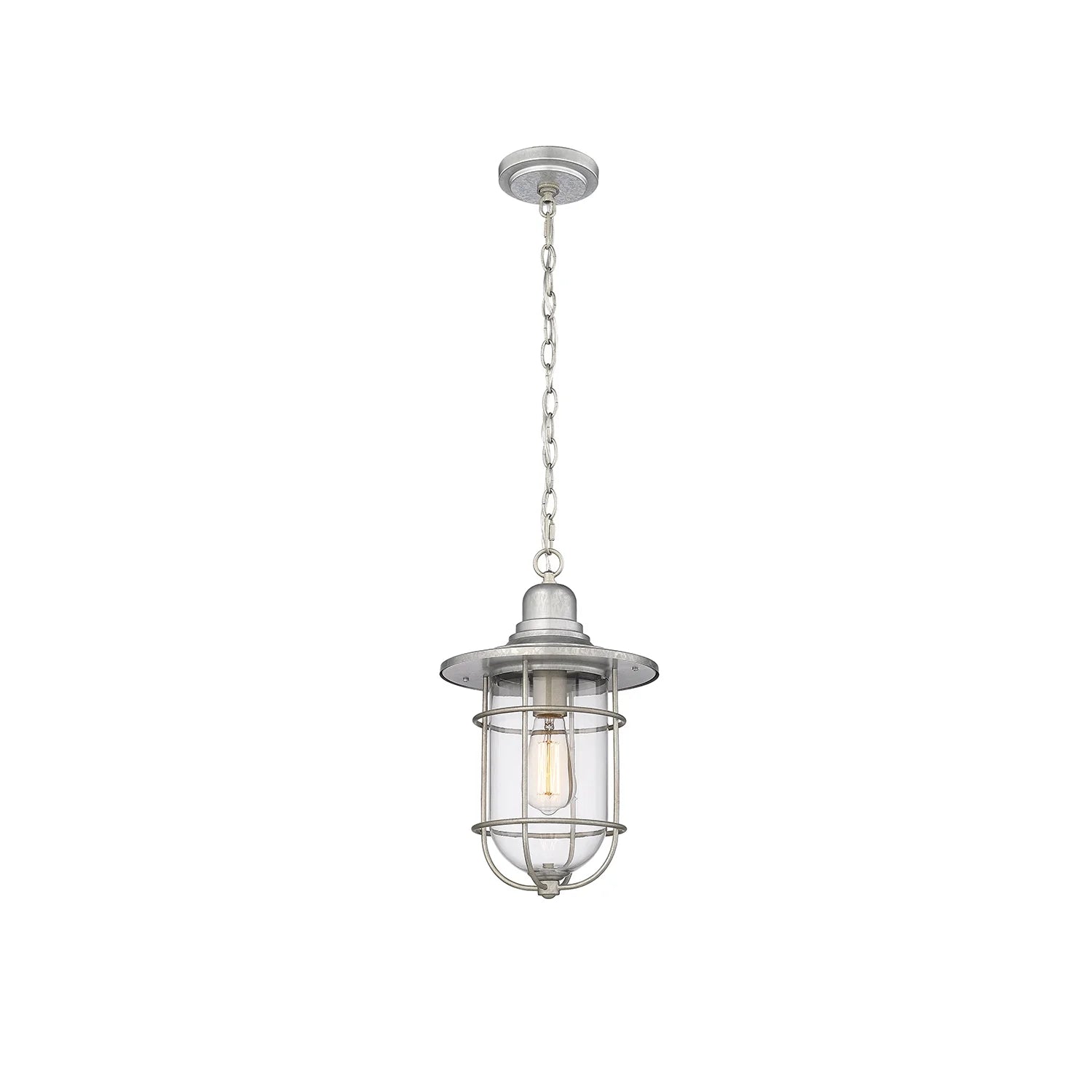 Millennium Lighting 1 Light Outdoor Hanging Lantern in Galvanized
