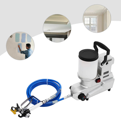 High-Pressure Airless Paint Sprayer, 1600W Copper Motor with 850rpm, 84.54Oz/min Flow Rate & 120MPa Pressure, 0.66Gal Hopper, 16.4ft Hose, Ideal for Furniture/Walls/Fences