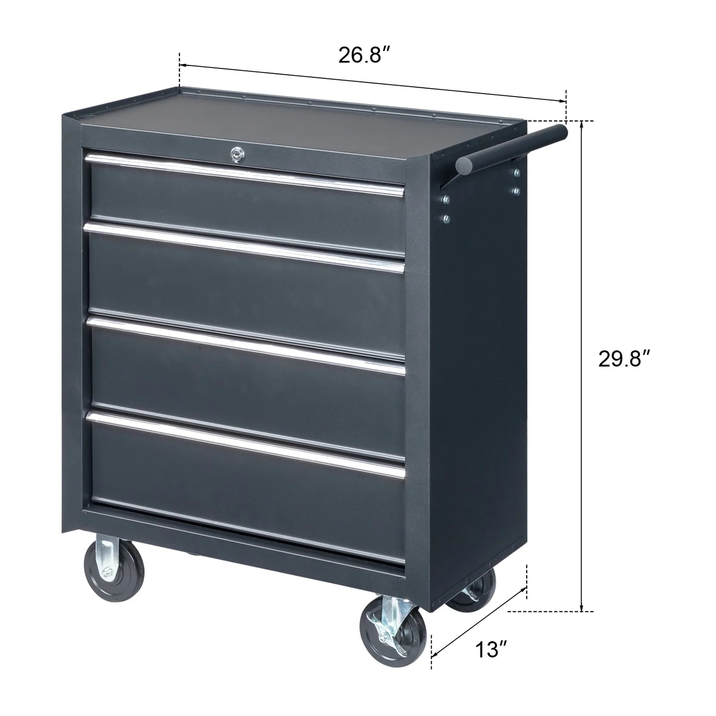 IVV Tool Storage Box Chest with 5 Drawers Steel Repair Tool Box with Lock and Key, Black