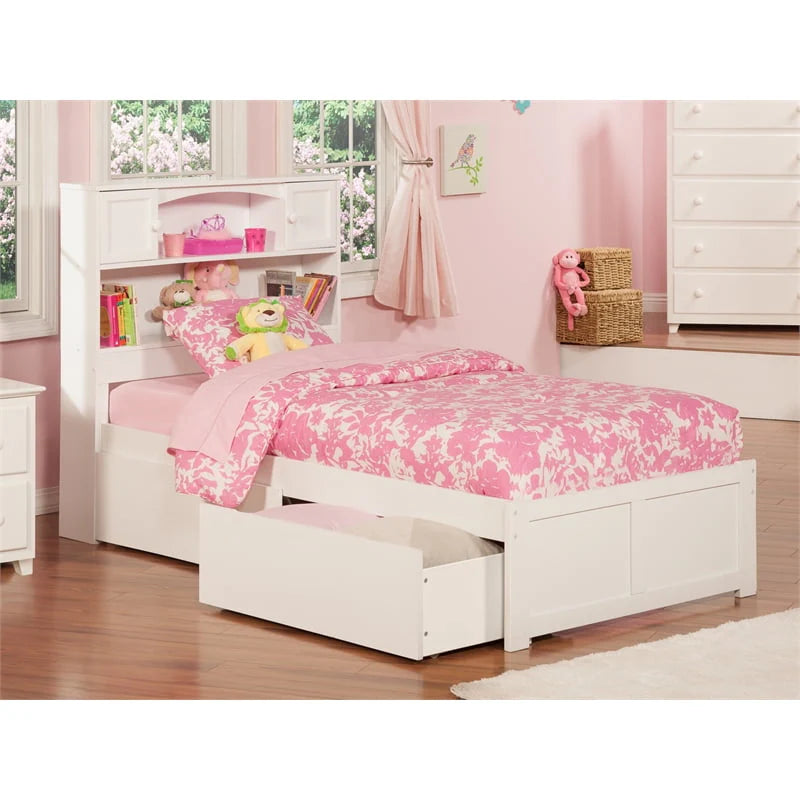 Leo & Lacey Urban Twin XL Storage Platform Bed in White