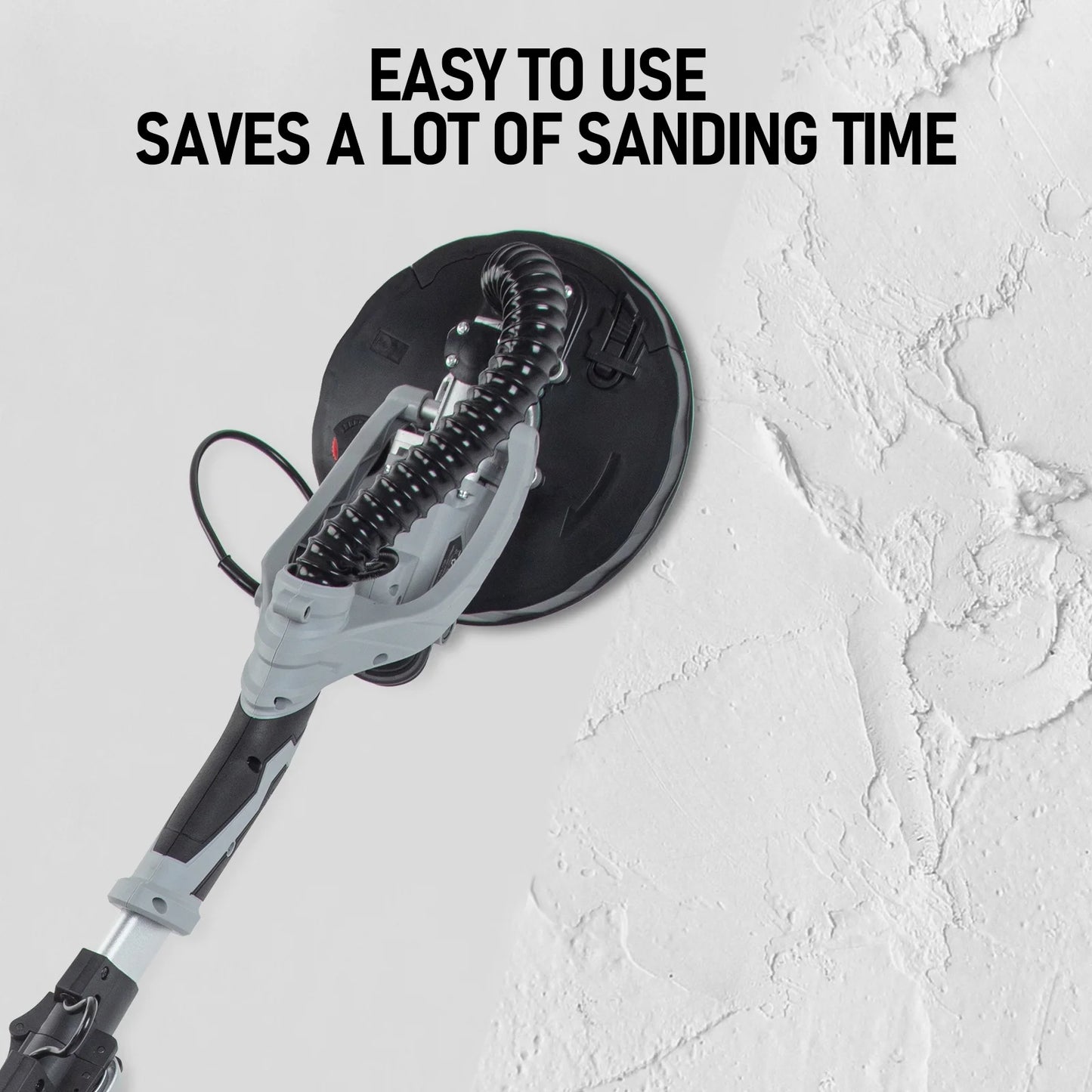 Mescukay 710W Drywall Sander, Electric Drywall Sander with 6 Pcs Sanding Discs, Variable Speed 800-1700RPM with LED Light, Extendable & Folding Handle, Carrying Bag