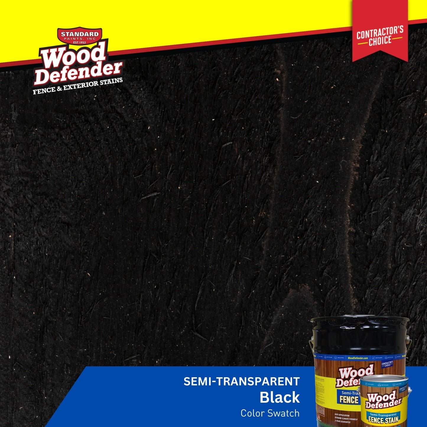 Wood Defender Semi-Transparent Fence Stain BLACK 5-gallon