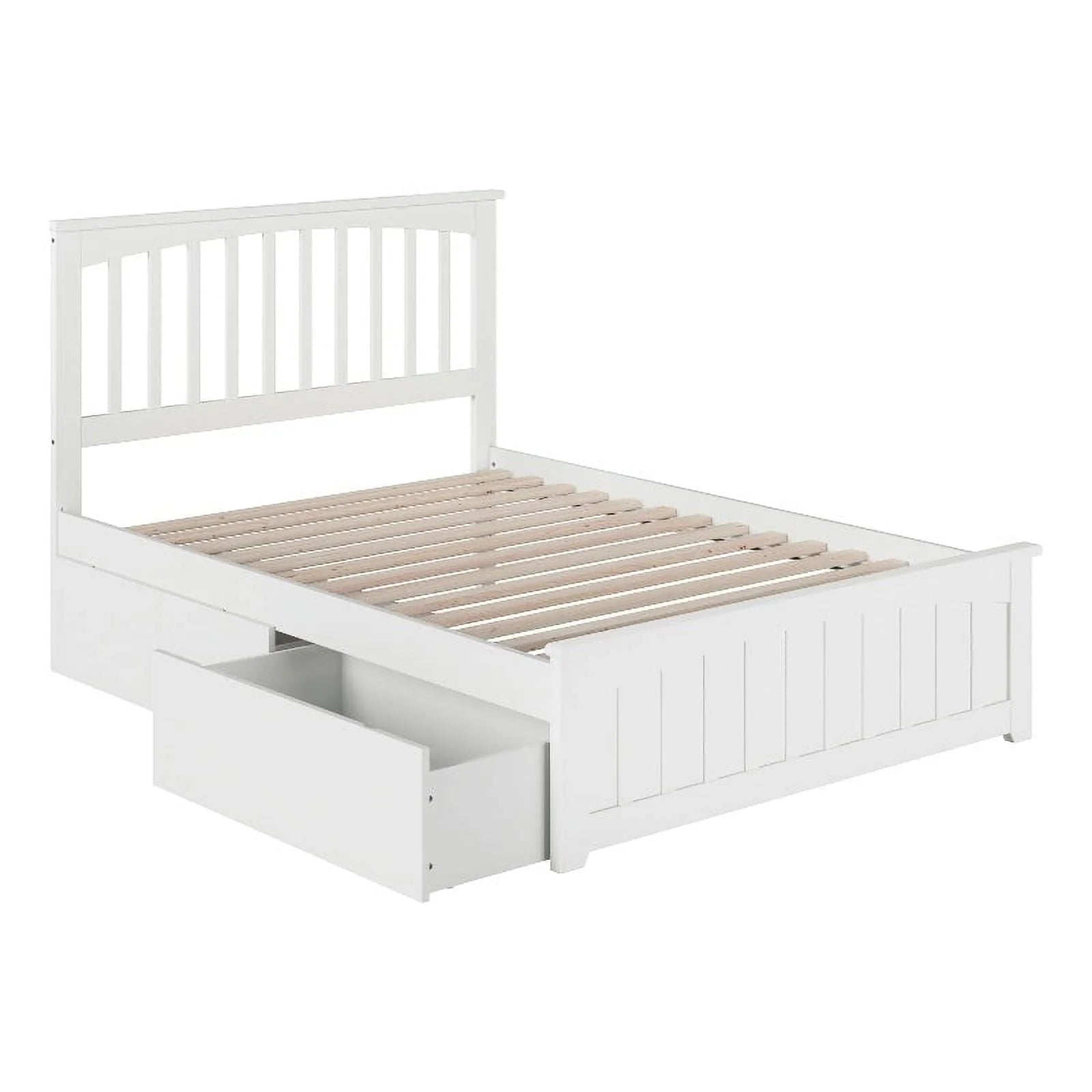 Leo & Lacey Urban Full Storage Platform Bed in White